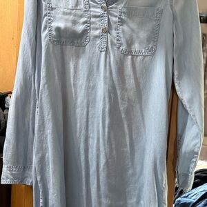SO Women's Casual Sky Blue Shirt Dress